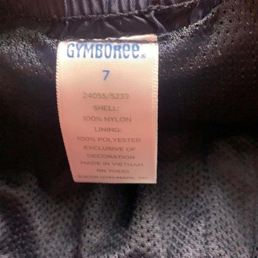 Gymboree #9 Navy Stripe leg lined windbreaker pants boy casual play 7